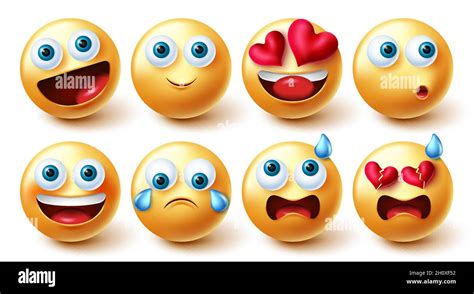 Juego De Vectores De Caracteres Emoji Emojis Car Cter Lindo Rostro