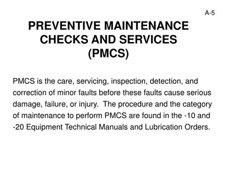 Ppt Conduct Preventive Maintenance Checks And Services Tsp No O