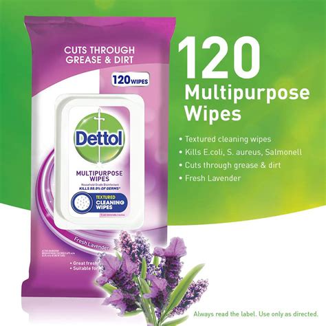 Dettol Multipurpose Wipes Fresh Lavender 120s