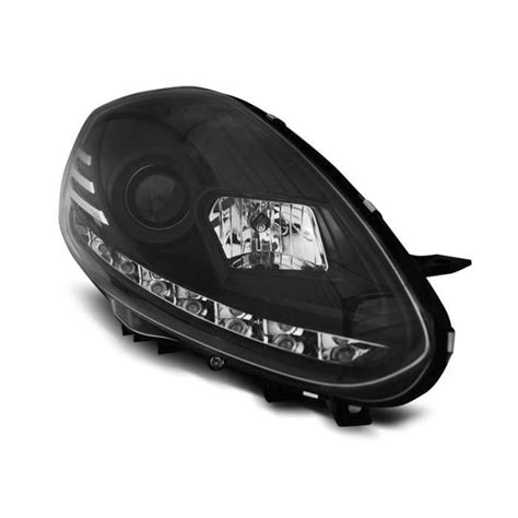 Paire De Feux Phares Fiat Punto Evo Daylight Drl Led Noir I