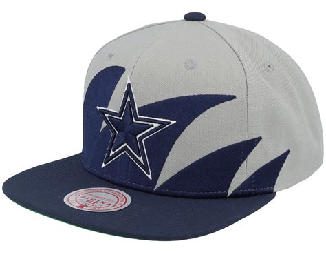 Dallas Cowboys Sharktooth Whitenavy Snapback Mitchell And Ness Keps