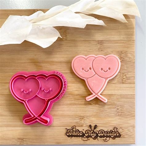 Heart Balloons Cookie Cutter Embosser Set Bake My Design