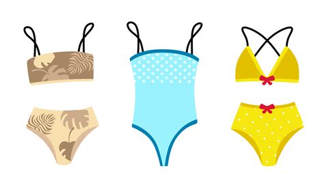 colección de elegantes trajes de baño y ropa interior de bikini concepto de verano ilustración
