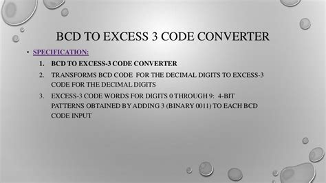 The BCD to excess-3 converter