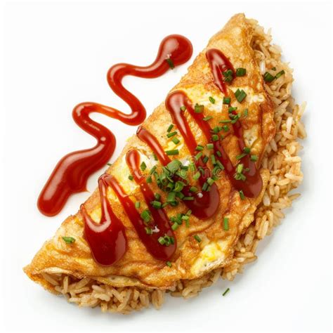 A Traditional Japanese Omurice A Savory Omelette Filled With Fried