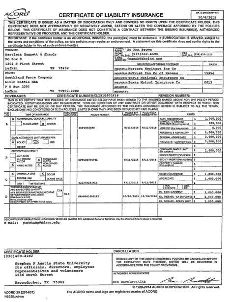 CERTIFICATE OF LiABILITY INSURANCE