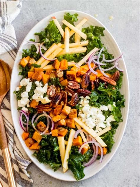 Fall Kale Salad With Maple Vinaigrette Little Broken