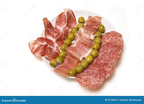 cold tapas meats  white stock image image  cold details