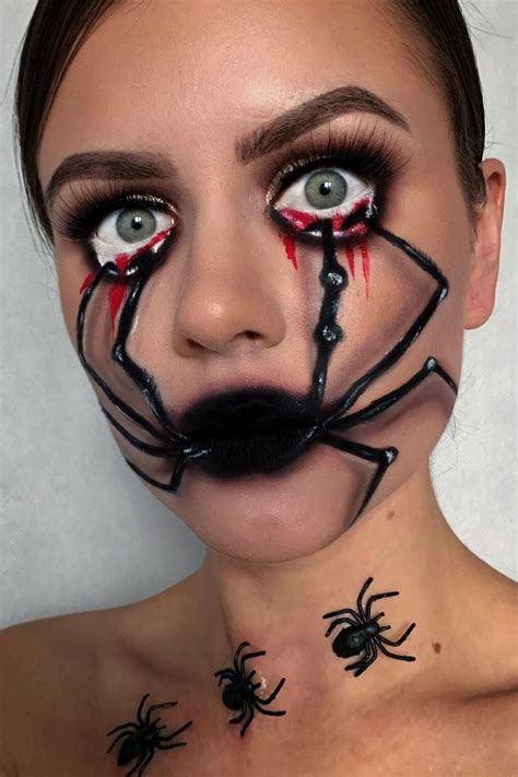 Creepy Halloween Spider Web Makeup Look 2019 Halloween Make Up Looks