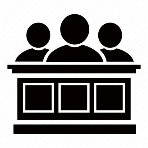 Court Courthouse Judge Jurors Jury Panel Trial Icon Download On