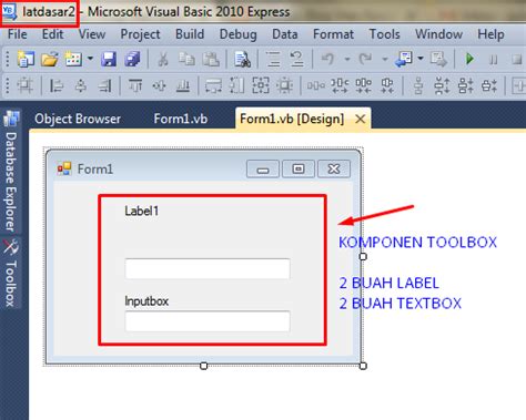 Contoh Program Pengenalan Label Dan Textbox Pada Visual Basic