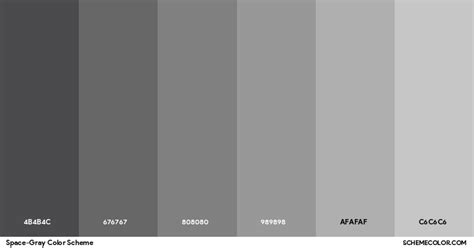 Space Gray Color Scheme Palettes