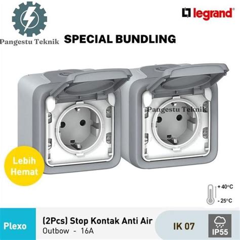 jual terbaru  pcs legrand stop kontak schuko tahan air  plexo