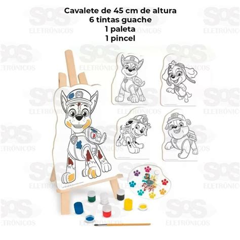Kit Pintura Patrulha Canina - Kit Pintura Patrulha Canina 13 Peças Nig Brinquedos 0680