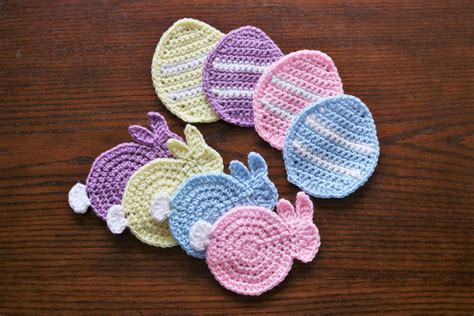 Easter Egg Coasters Easter Decor Easter Bunny Gifts Crochet Etsy