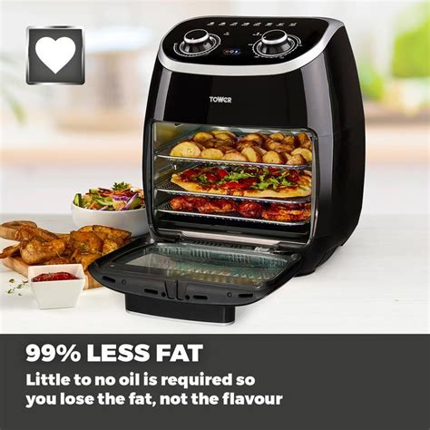 Tower Vortx Xpress 2000w 11l 5 In 1 Manual Air Fryer Oven With Rotisserie Mega Appliances