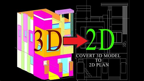 3d Model To 2d Plan Conversion In Autocadautocad 3d To 2d Model