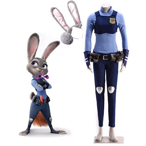 Movie Zootopia Officer Judy Hopps Cosplay Costume Rabbit Bunny Costume