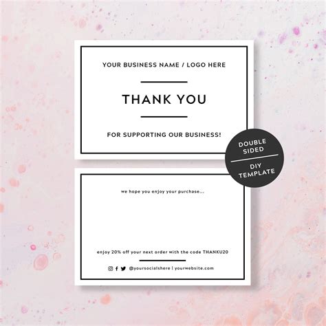 Thank You For Ordering Card Template Printable Thank You For | Etsy