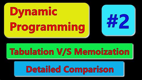 Dynamic Programming Tabulation V S Memoization Detailed