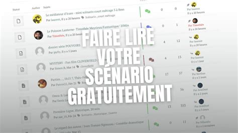 La première plateforme gratuite pour faire lire votre scénario