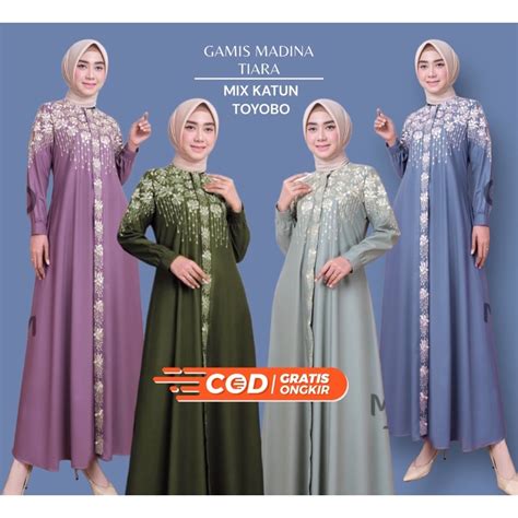 Jual Gamis Madina Tiara Gamis Bordir Full Payet Gamis Bordir Katun