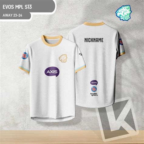 Baju Jersey Evos Mpl S Away Putih Terbaru Esport Game Lazada