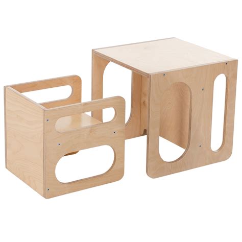 Montessori Kindertisch Set Aus Holz In 2023 Kindertisch Holz Tisch