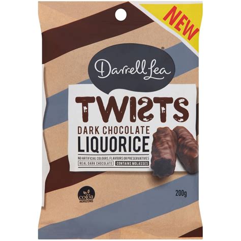 Darrell Lea Twists Liquorice Milk Chocolate Coated G Sweetsworld