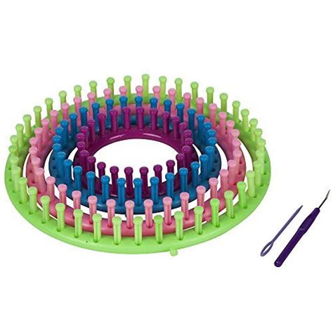 Readaeer Round Knitting Looms Set Craft Kit Tool With Hook Needle And