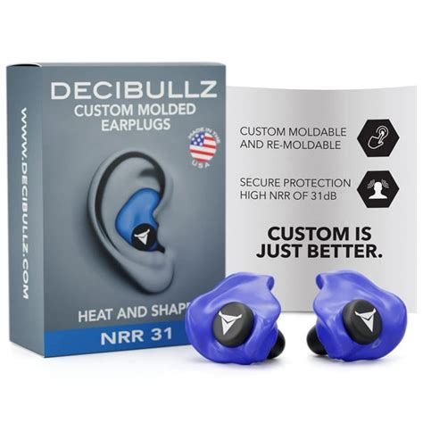 Decibullz Custom Molded Earplugs Blue Standard