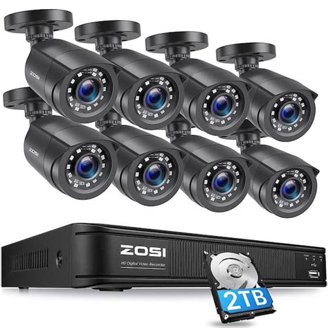 Zosi Channel Mp Lite Tb Dvr Surveillance System With P Wired