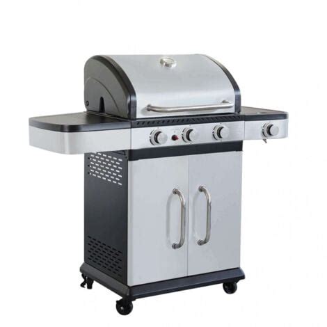 Barbecue A Gas Inox 3 Fuochi 1 In Acciaio Cm 122x57x112 ANGUS