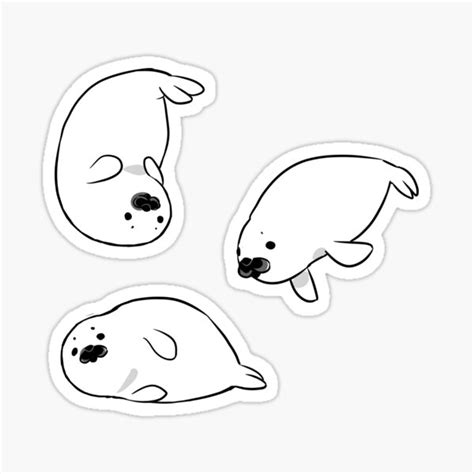 "Baby Harp Seal Stickers" Sticker for Sale by comedic | Redbubble