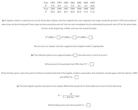 Solved (a) A logistic model is a good one to use for these | Chegg.com