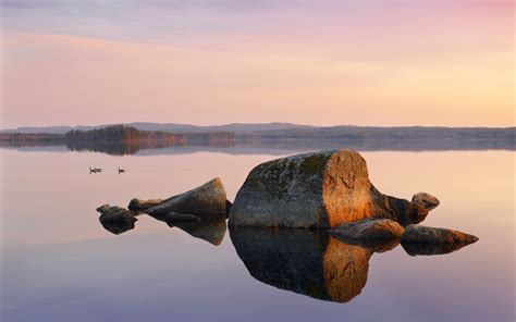 Wallpaper Sunlight Landscape Sunset Sea Lake Water Rock Nature