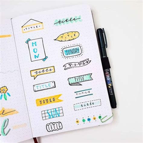 90 Simple And Creative Bullet Journal Header And Title Ideas In 2020