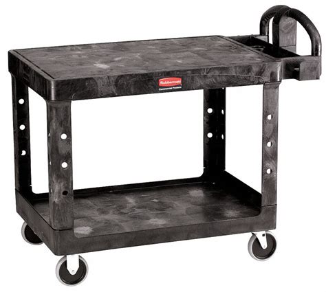 Rubbermaid Commercial Products Black Utility Cart With Deep Lipped