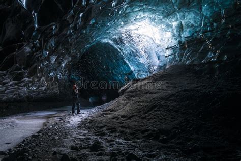 Inside ice cave tunnel editorial photography. Image of global - 181168202