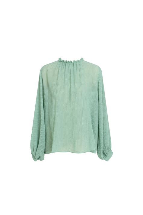 Nynne Jade Merino Crepe Blouse Jade Nynne