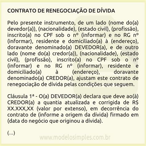 Topo 74 Imagem Modelo De Contrato De Divida