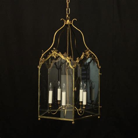 English Gilded Bronze Five Light Antique Lantern Oka G La