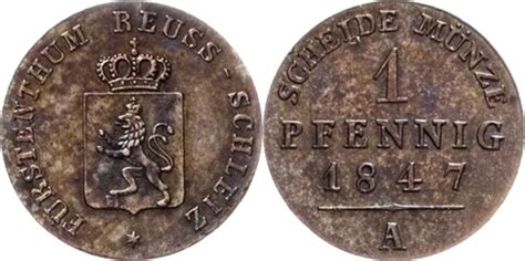 1 Pfennig Henry LXII Reuss Schleiz Numista