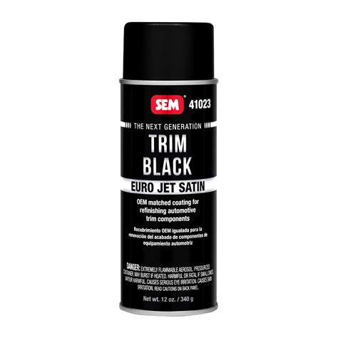 Euro Jet Satin Black Trim Paint 12 Ounce Aerosol Touch Up Zone