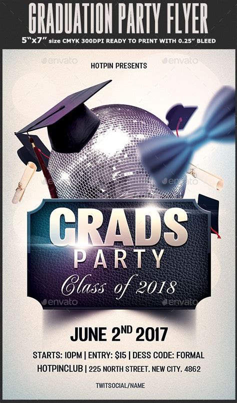 Prom Graduation Party Flyer Template Graduation Party Flyer Party