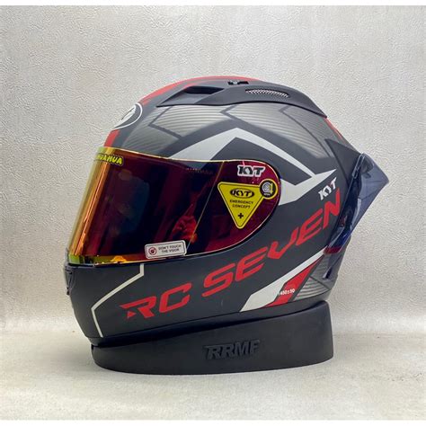 Jual KYT Rc Seven 18 Black Red Doff I Helm Kyt Full Face Rc7 Shopee