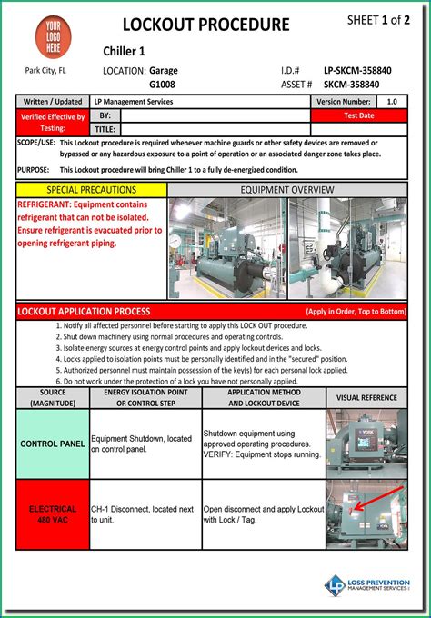 Machine Specific Lockout Tagout Procedure Template Templates-2 : Resume Examples