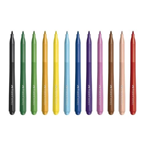 CANETA HIDROGRÁFICA VAI E VEM 12 CORES FABER CASTELL Lojas Renascer