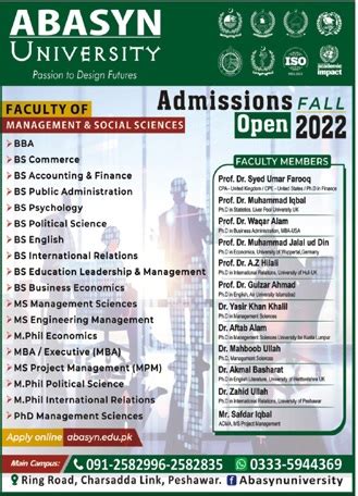 Abasyn University Peshawar Admission 2025 Form Online Apply