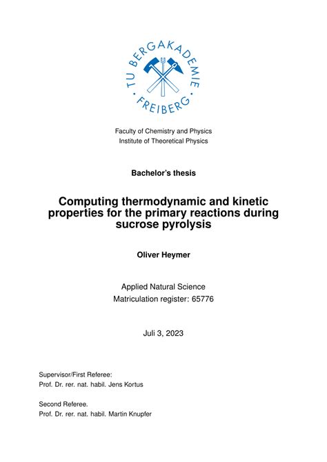 Pdf Computing Thermodynamic And Kinetic Properties For The Primary